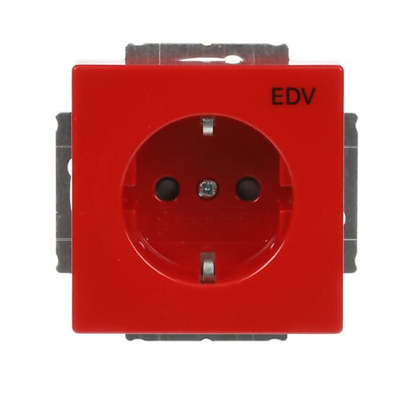 Busch-Jaeger SCHUKO Steckdosen-Einsatz rot RAL 3020 20 EUCKS/DV-12-82101